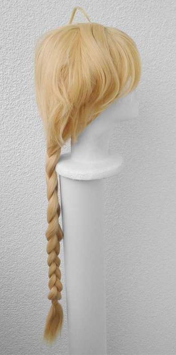 Traveler Aether Genshin Impact cosplay wig peruka blond z warkoczem