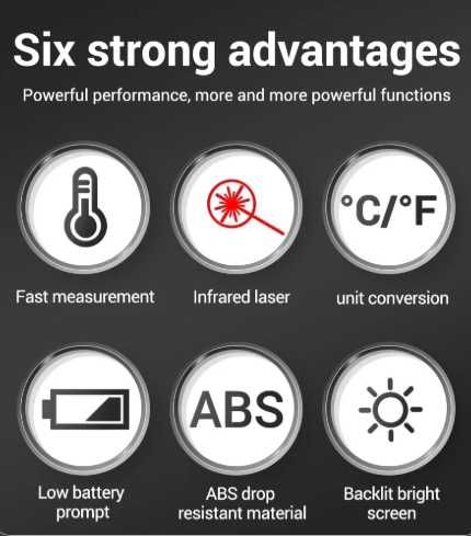 Termómetro digital Temperatura Infravermelho -50c a +400c