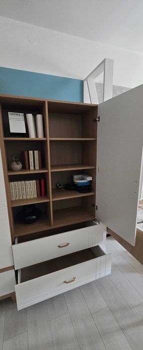 MEBLIK Scandi Hygge Oak szafa regał