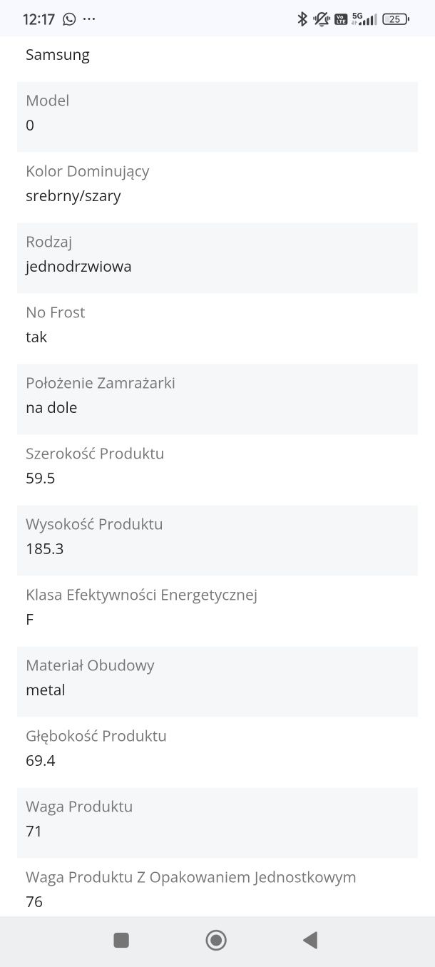 Zestaw lodówka plus zamrażarka Samsung duże pojemności