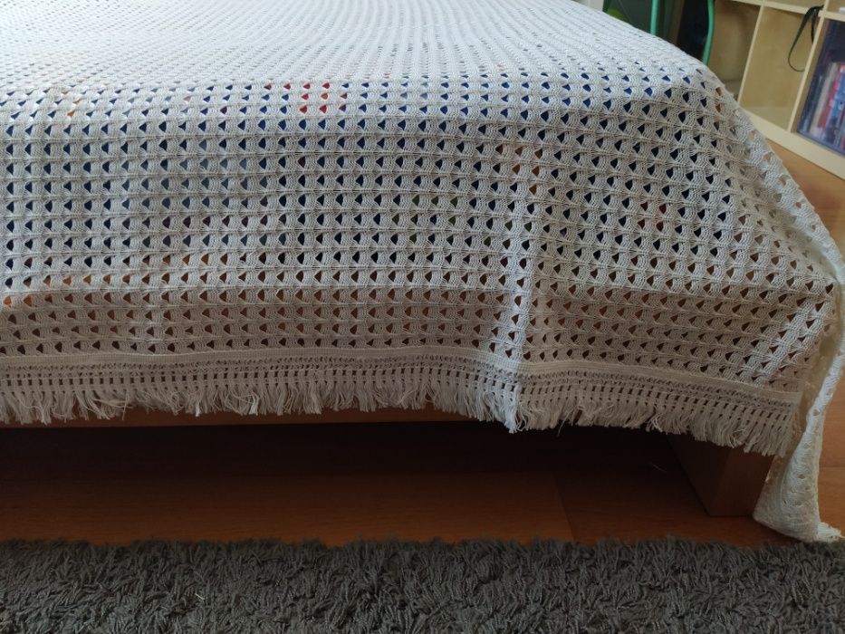 Colcha antiga, Branca de Renda / Crochet Individual NOVA