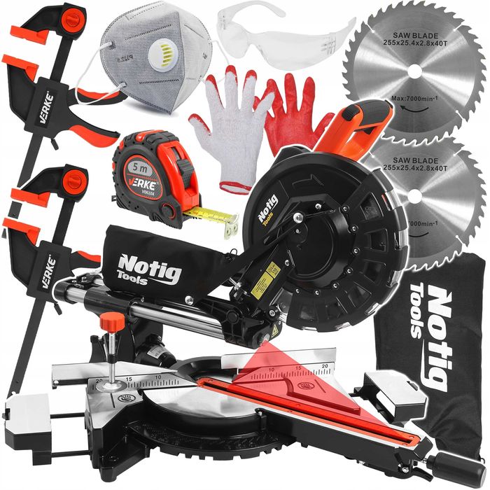 PIŁA UKOŚNICA Stołowa 255mm Z Posuwem Laser Przecinarka Ukosowa Laser