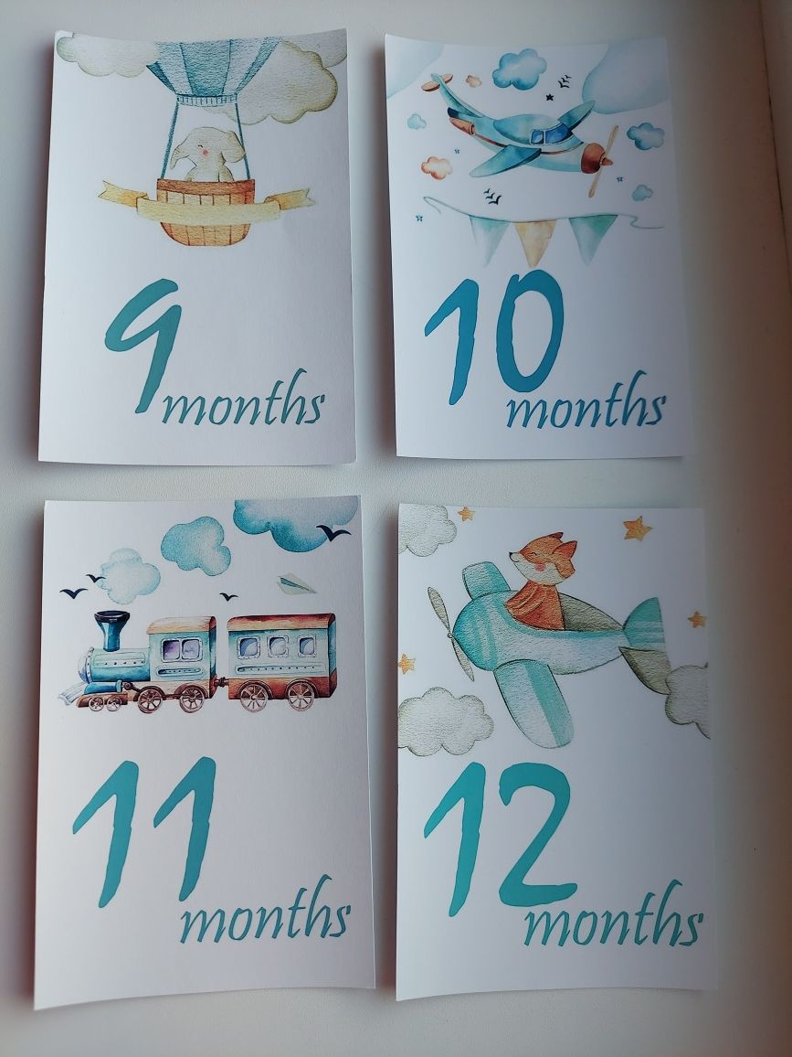 Картки для фотосесії з малюком по місяцях