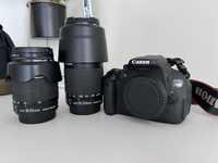 Aparat Canon 700 D + dwa obiektywy + dodatki