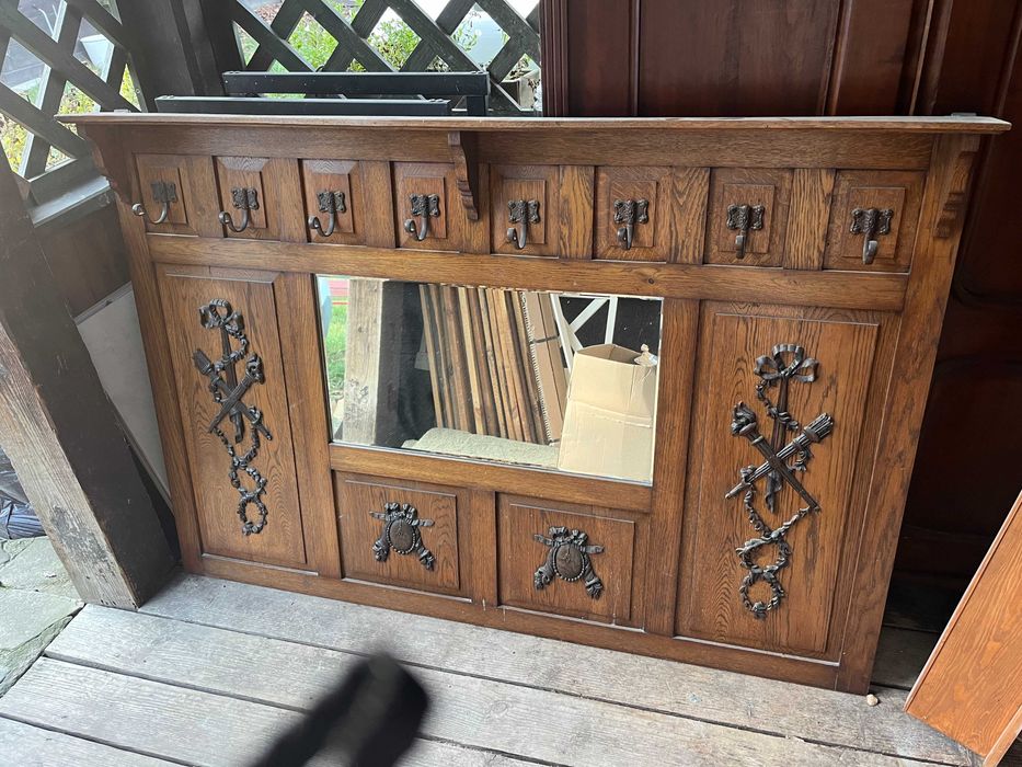 Wieszak zabytkowy z lustrem CUDO przedpokój