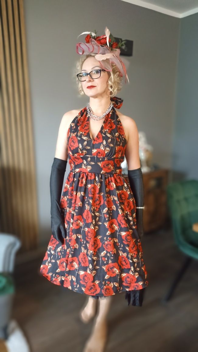 Sukienka vintage retro old school lata 50-60