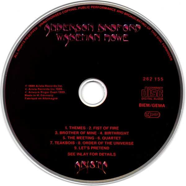 Audio CD  Anderson Bruford Wakeman Howe (YES) Фирменный -  Germany!