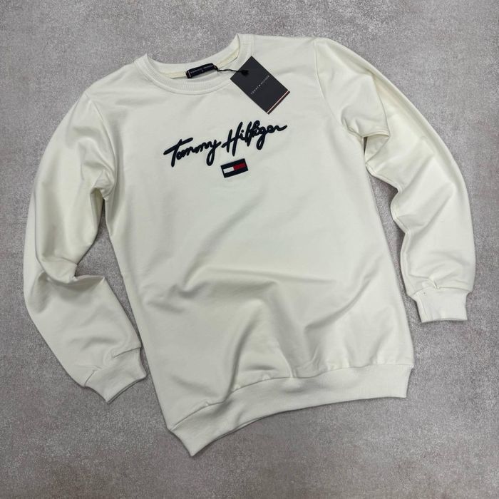 MEGA SALE -50%! Женский свитшот Tommy Hilfiger белая Кофта на осень