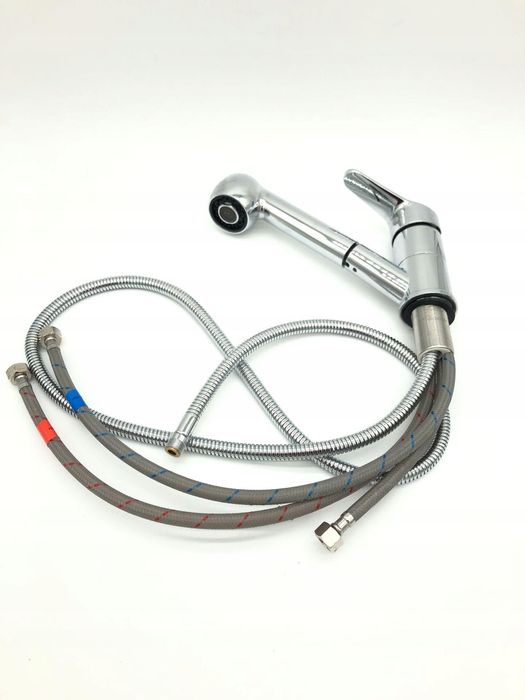 Chromowana bateria kuchenna IBERGRIF 360° z wyciąganą wylewką