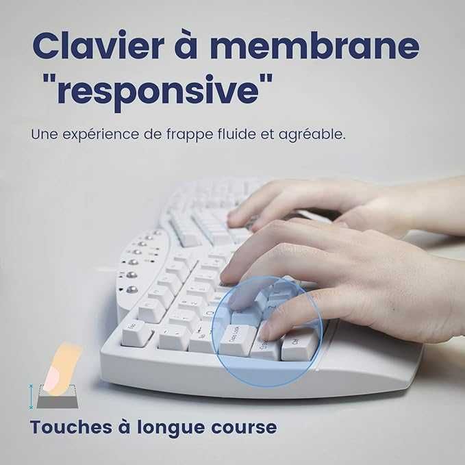 perixx PERIBOARD-612, duża ergonomiczna klawiatura bezprzewodowa