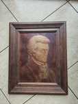 Mozart obraz miedziany drewniana rama