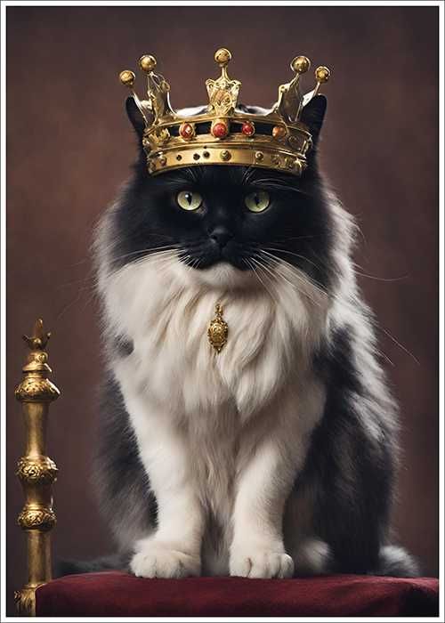 Plakat premium - kot król 2 do salonu
