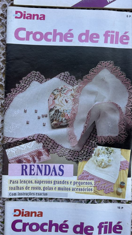 Lote 20 Revistas Diana Croché Filé Rendas Naperons Vintage