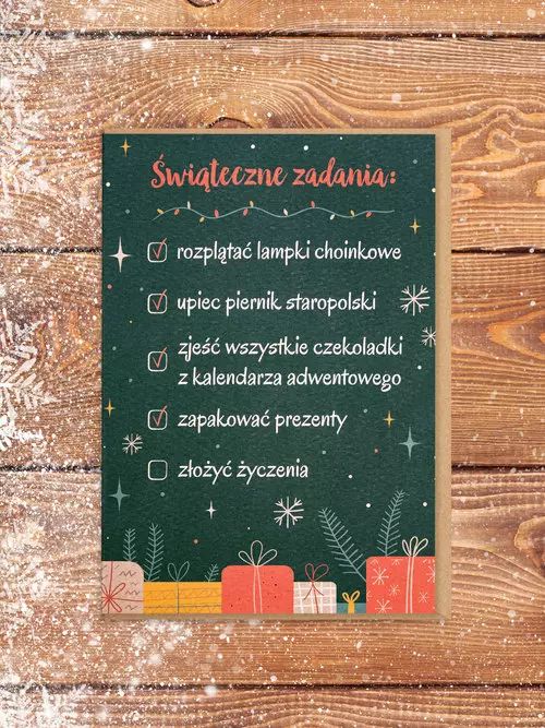 Kartka Świąteczne zadania. Nadwyraz.com