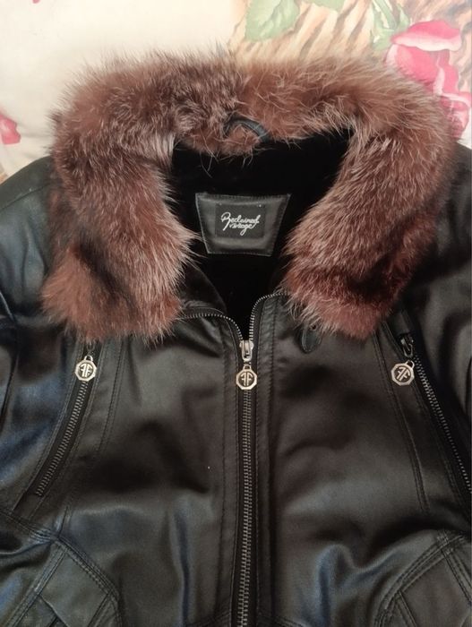 Зимняя кожаная куртка