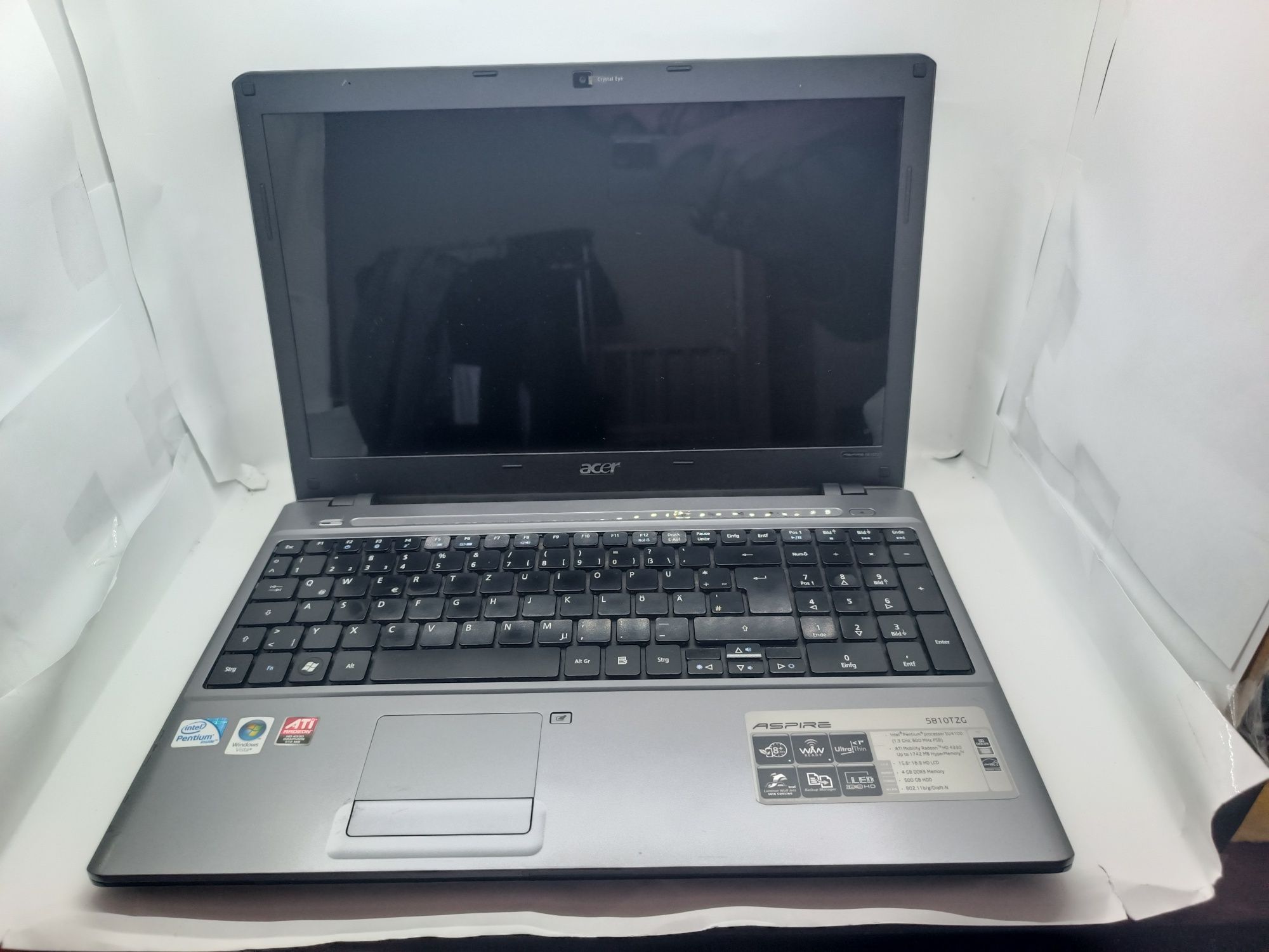 Ноутбук Acer aspire 5810TZG, Intel u4100, 2 ядра, 2Gb RAM