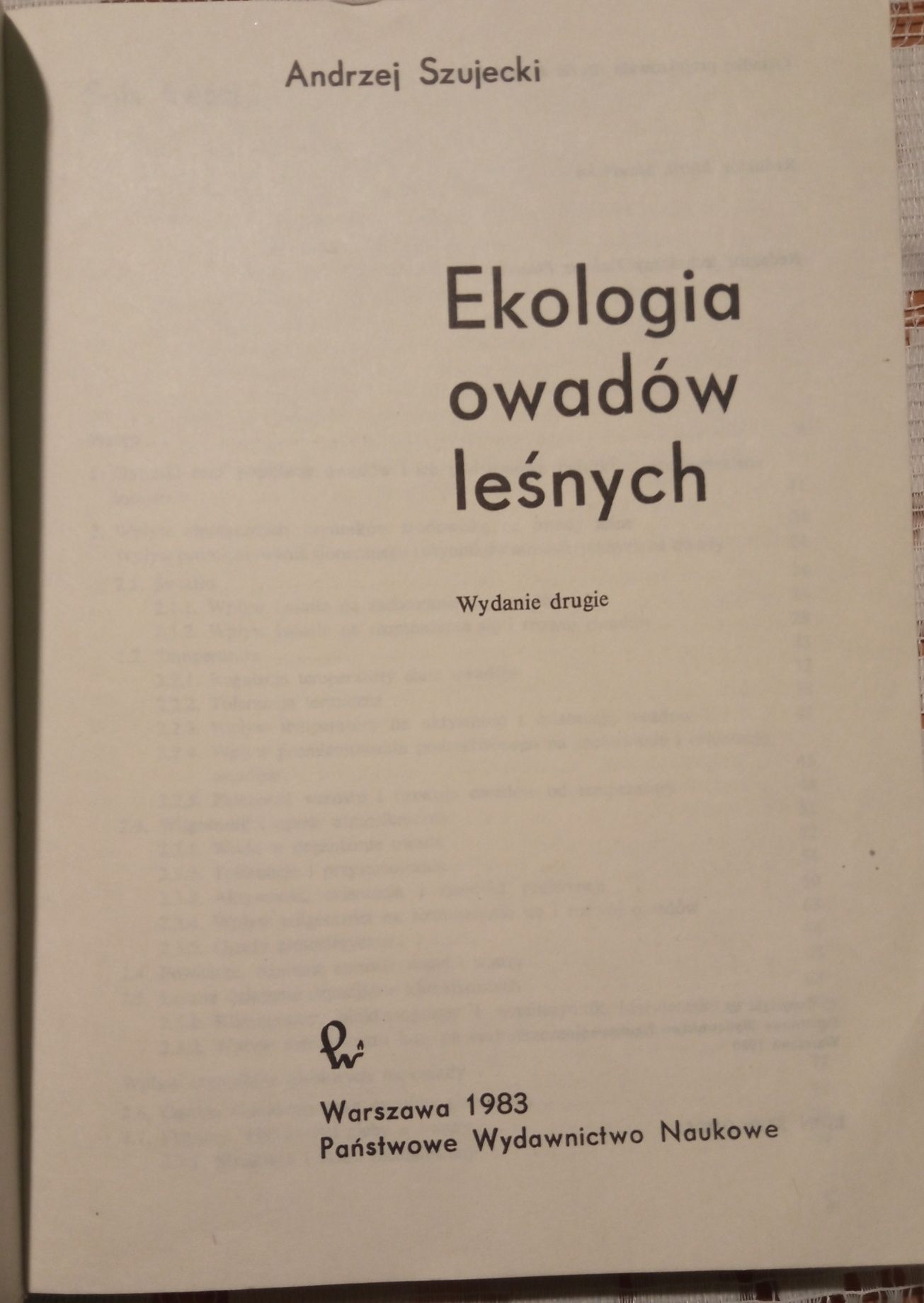 Ekologia owadów leśnych. Andrzej Szujecki