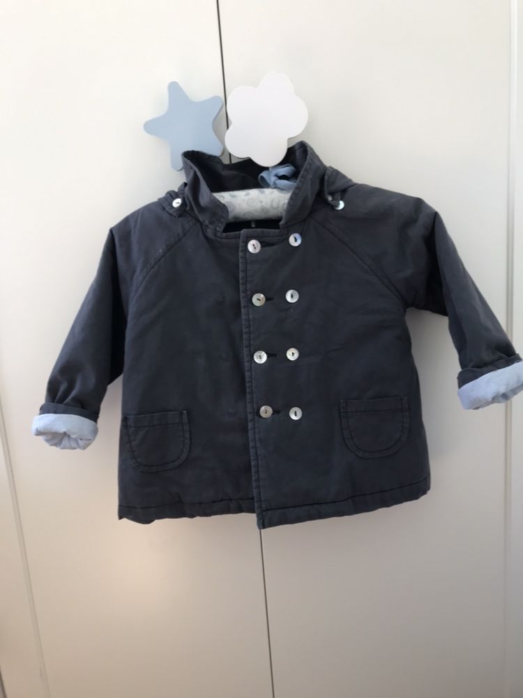 Gabardine com capuz Laranjinha 12-24m