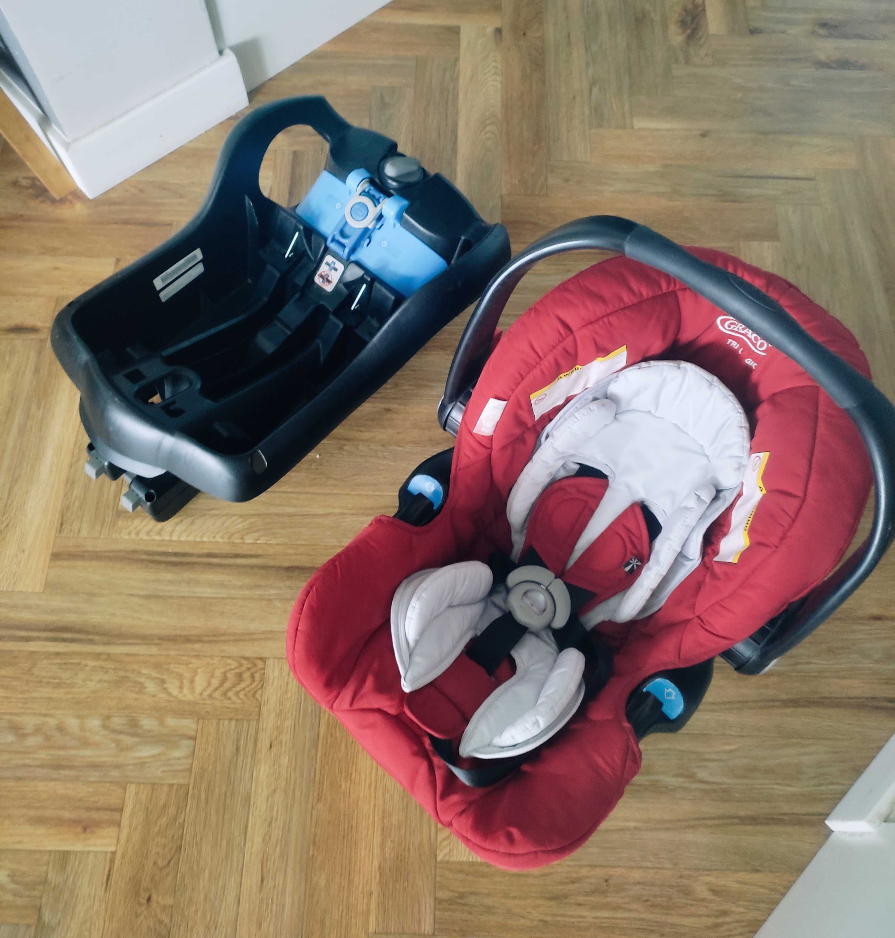 Fotelik samochodowy z bazą  dla noworodka 0-13 kg nosidełko