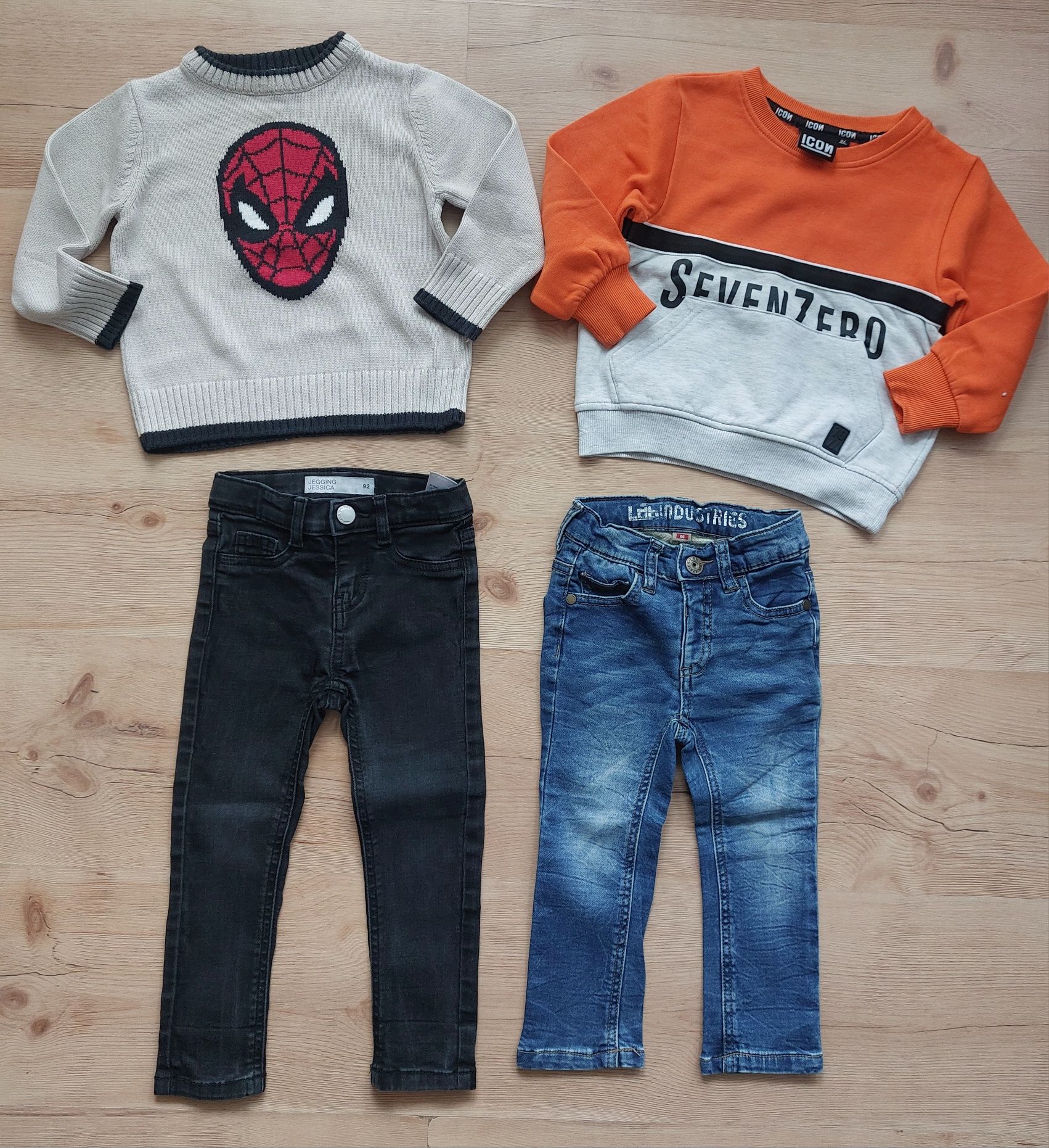 Zestaw paka 86 92 spodnie bluzy koszule sweter jensy