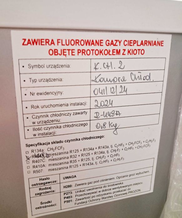 Komora chłodnicza na dwa ciała lub dwie trumny, nowa, faktura vat