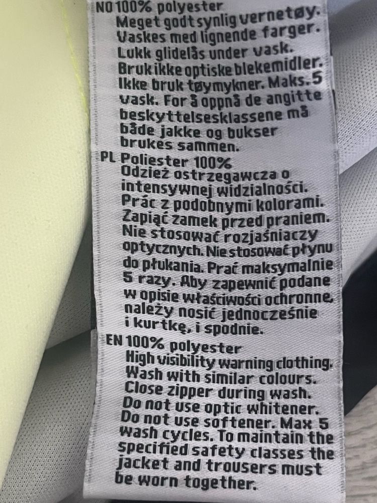 Odblaskowa,wodoodporna, BLUEWEAR, zółta kurtka, rozmiar S