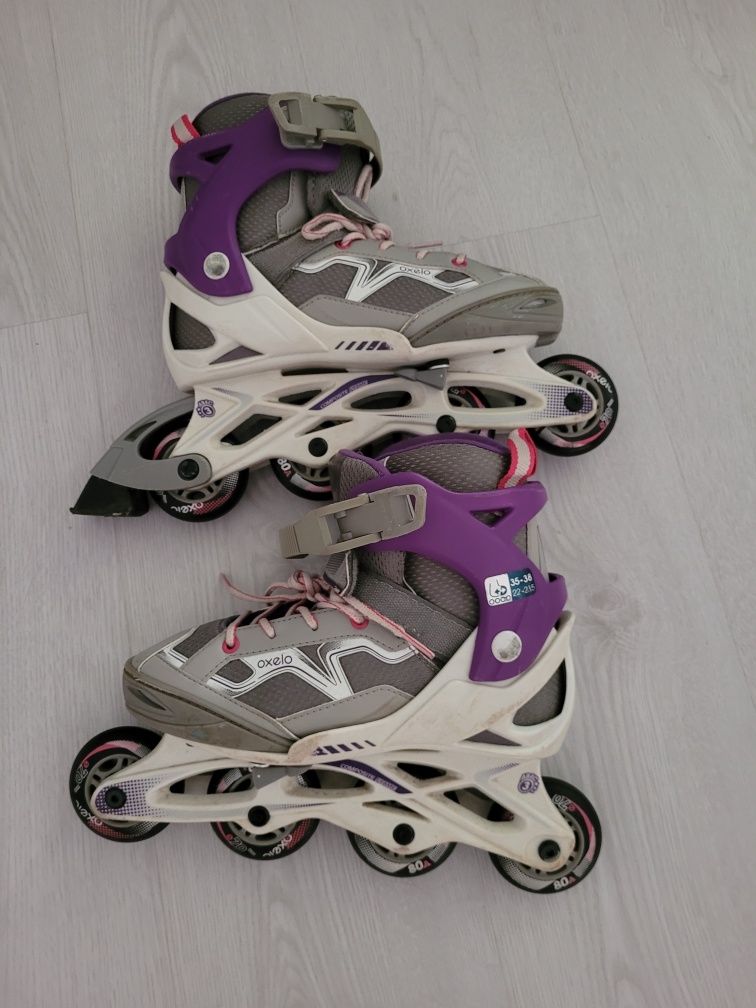 Patins em linha menina em bom estado  do 35 ao 38