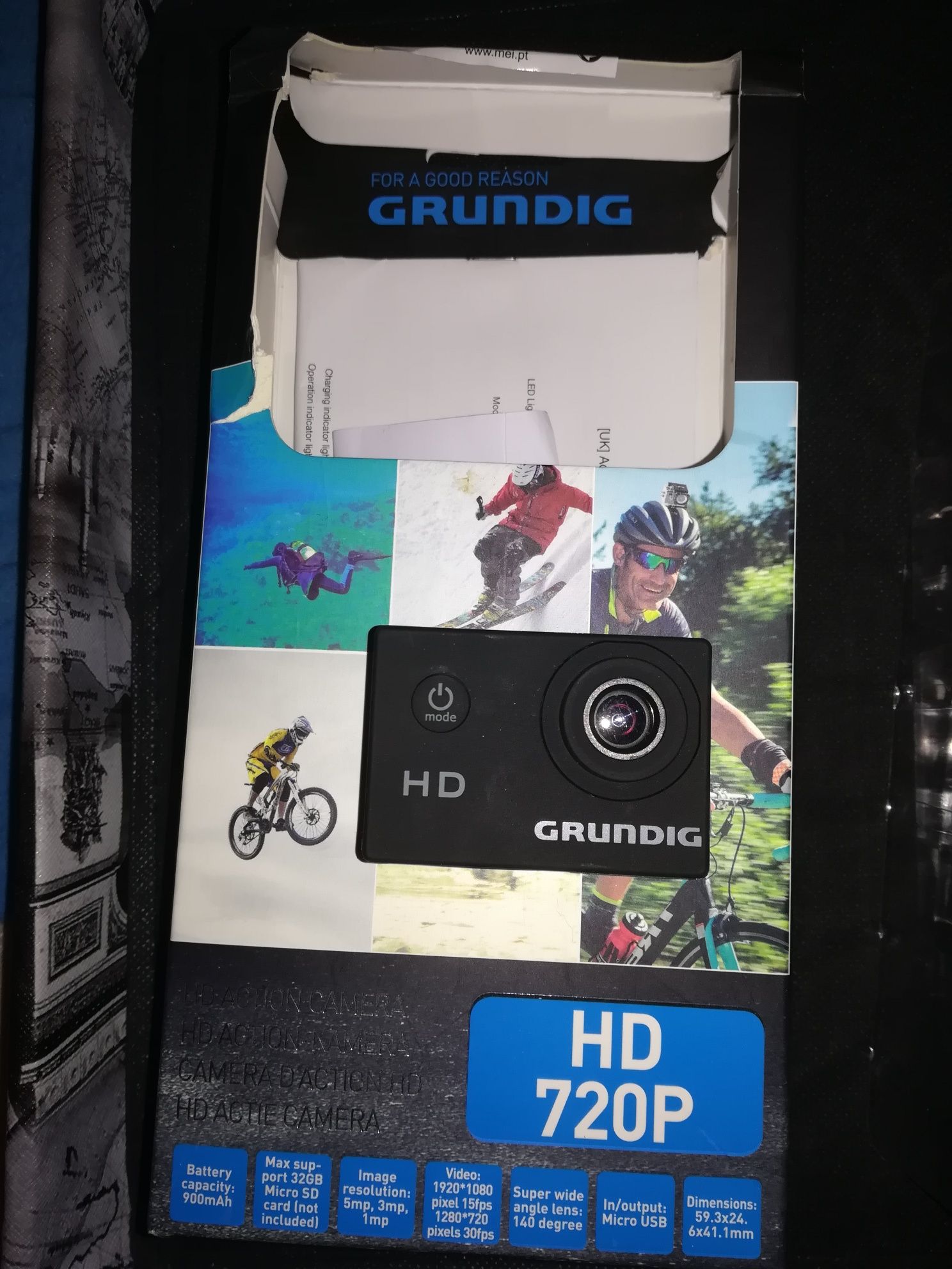 Action cam nova marca Grunding 720p HD