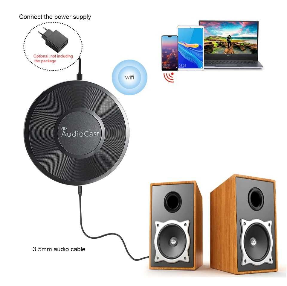 Receptor Áudio Sem Fios Audiocast / Streaming Música Wifi DLNA Airplay