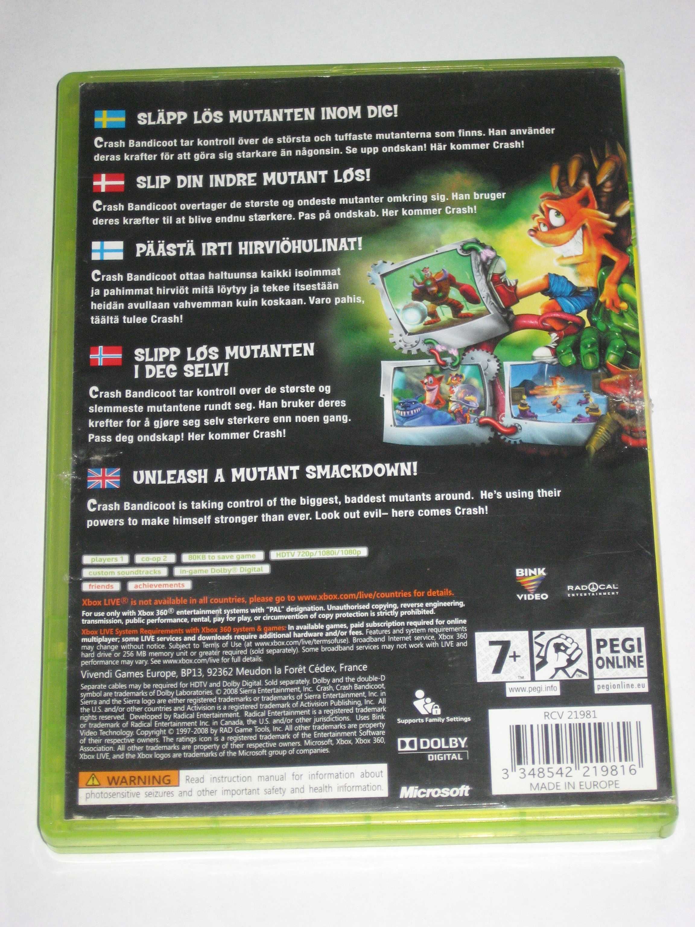 Gra Crash Mind Over Mutant Xbox360 +bdb! eng! x360