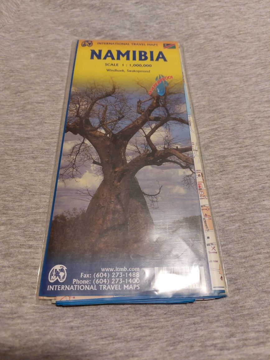 Namibia International Travel Map wodoodporna