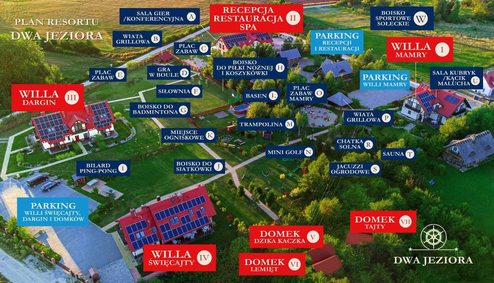 Sylwester na Mazurach - 3 domki 6-osobowe SPA, Wyżywienie, Sala