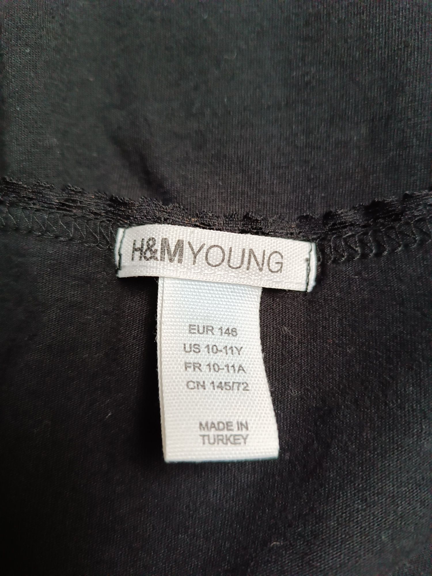 Sukienka czarna dziewczęca H&M Young rozmiar 146