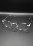 Eleganckie Srebrne Okulary Zerówki z Kwadratowymi Soczewkami