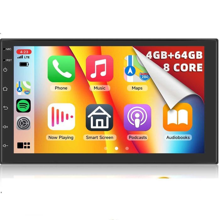 Автомагнітола сенсорна GPS 2 DIN Podofo 8701 Android14 2/32GB i 4/64GB