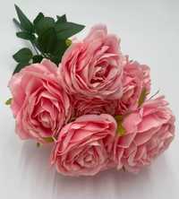 Bukiet Róż 10 Główek Kwiatowych 50cm Różowy