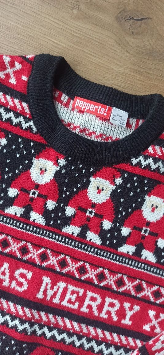 Sweterek świąteczny sweter 122 - 128 wiek 6 - 8