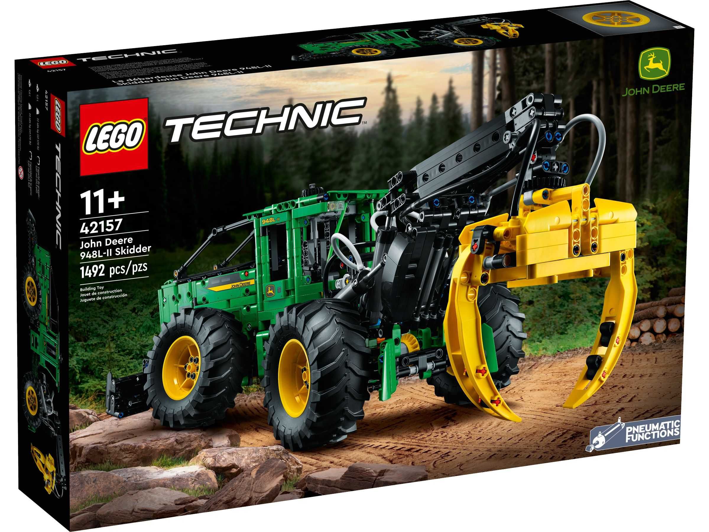 LEGO 42157 John Deere, ciągnik zrywkowy, nowy, oryginał, zaplombowany