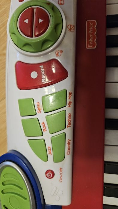 3 zabawki: Fisher price pianino organy+gitara grająca+klawiatura edu