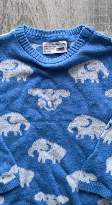 Sweter Chłopięcy Niemowlęcy Ergee Sweterek Słonie 74