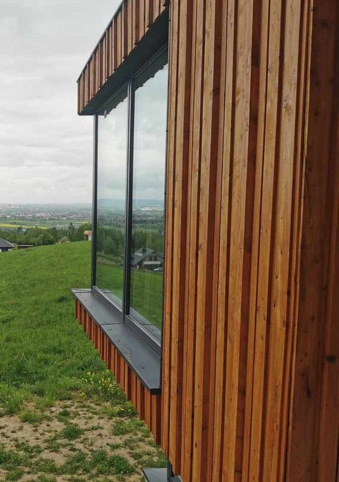 Elewacja  3D modrzew , lamel , deska strugana modrzewiowa