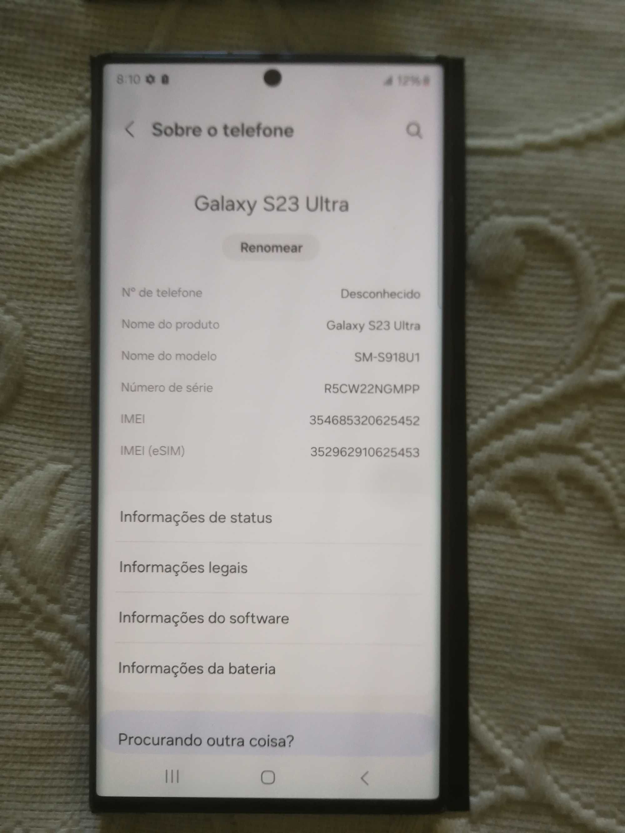 Samsung S23 Ultra 256Gb novo