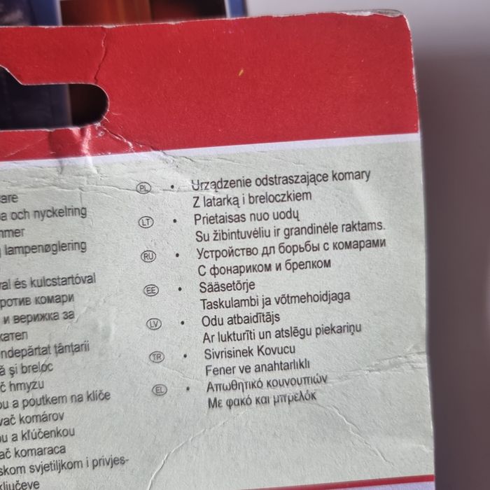 Urzadzenie odstraszajace komary x 5 
Z latarką i breloczkiem