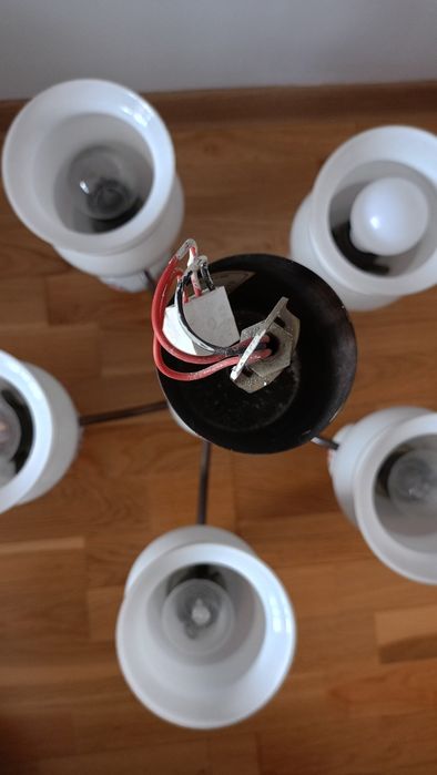 Żyrandol porcelanowy PRL Polam
