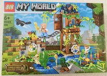 Klocki Minecraft My World aż 696 el. Domek na Drzewie Farma Wioska LED