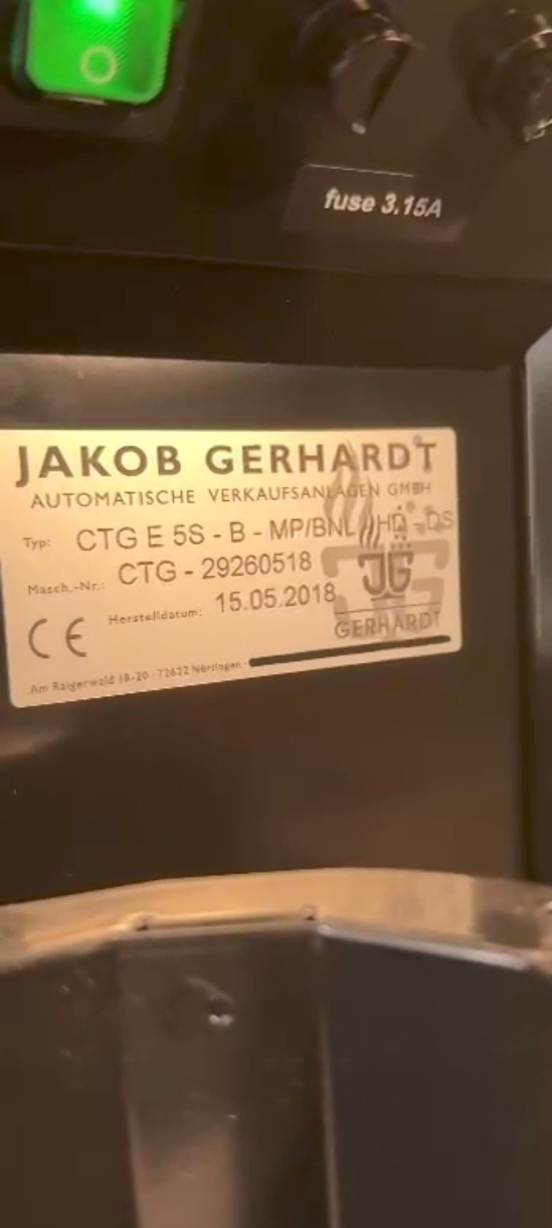 Automaty do kawy Jakob Gerhardt CTG E 5S