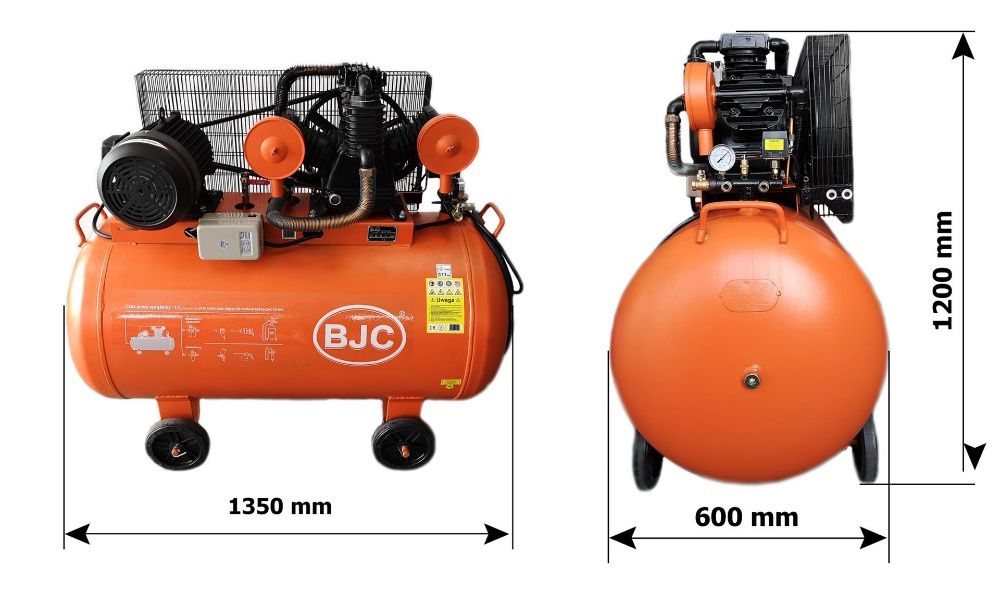 KOMPRESOR 350L BJC 12 bar (300L 500L) wydajność efektywna 900l/min