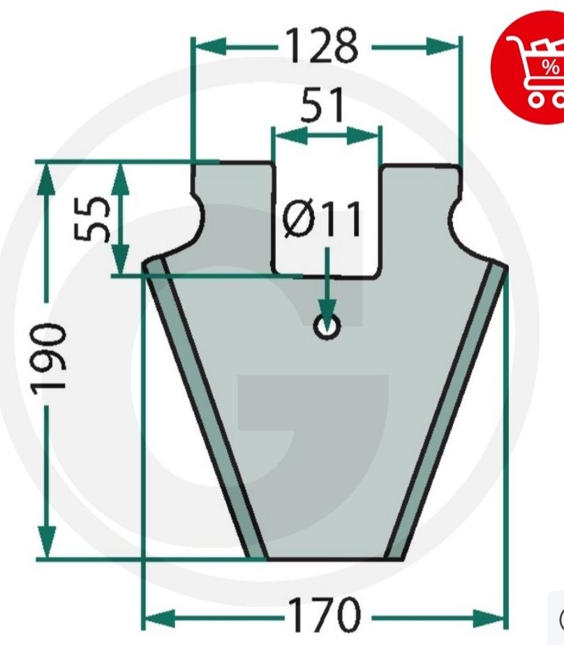 Nóż do przyczepy samozbierającej Schuitemaker 12.52.103, 433.102 OEM