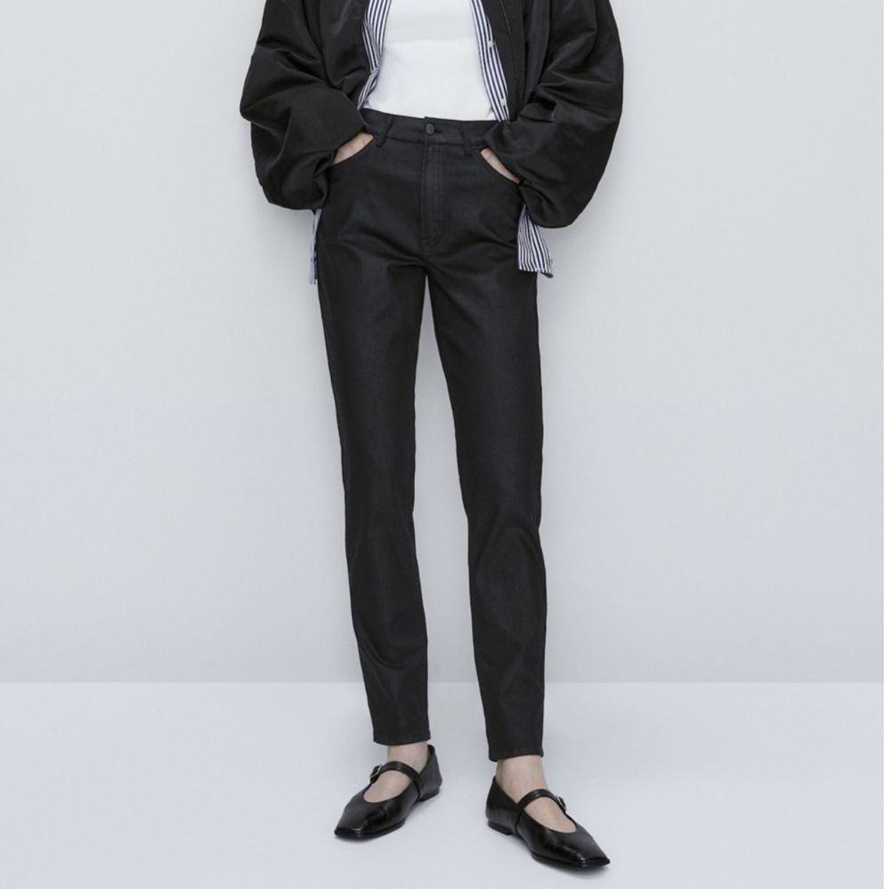 Брюки штаны Massimo Dutti S/M 36 размер вощеные с напылением кожаные