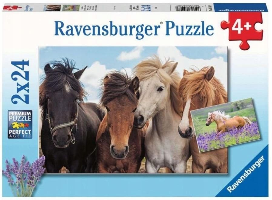 Puzzle 2x24 Konie, Ravensburger